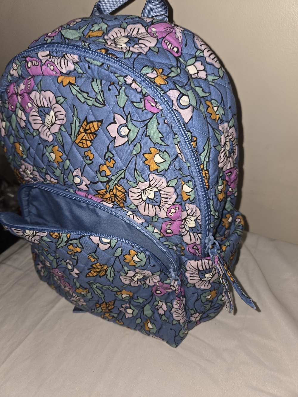 Vera Bradley Kids Quilted Floral Backpack - Blue - Picture 10 of 10